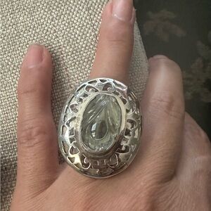 Elegant 925 Silver Statement Ring